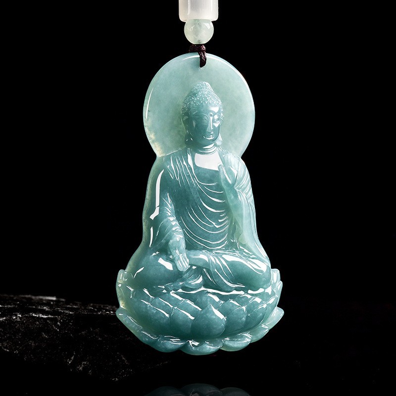Women'S Fashion - Collier pendentif Bouddha en jadéite birmane