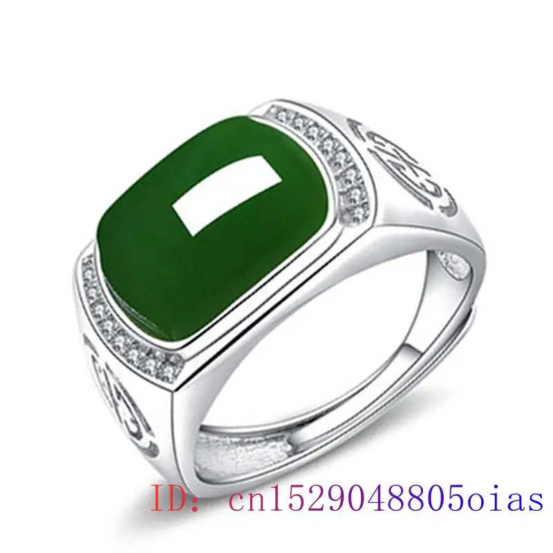 Trend Women Fashion - Bague en Jade vert pour hommes