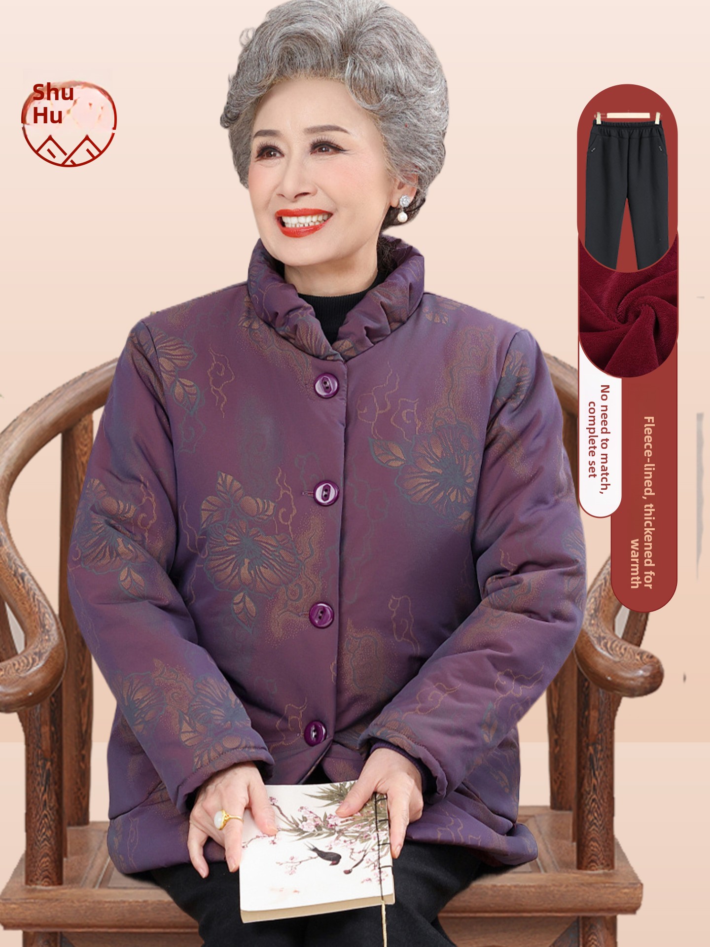 Women Fashion Over 60 - Veste en coton doublée de polaire
