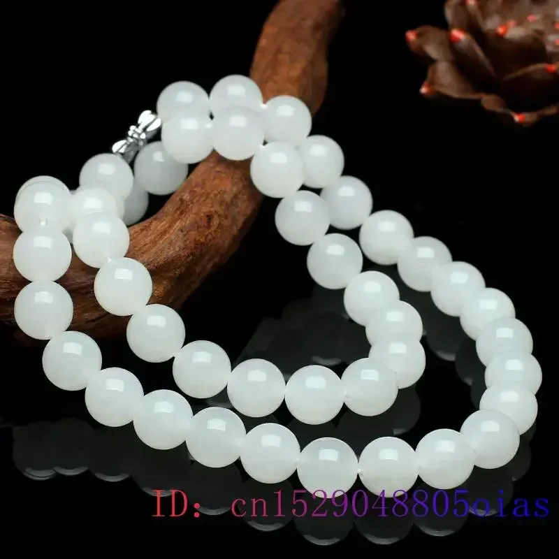 Trend Women Fashion - Collier de perles de Jade blanc