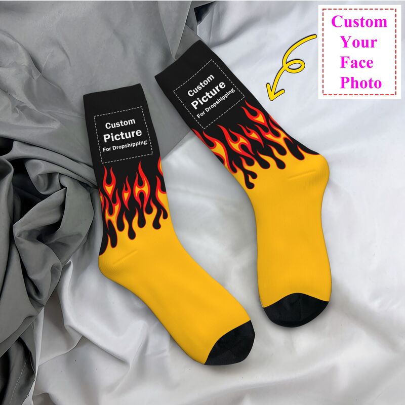Women Fashion Logo Design - Chaussettes habillées avec Logo Photo personnalisé