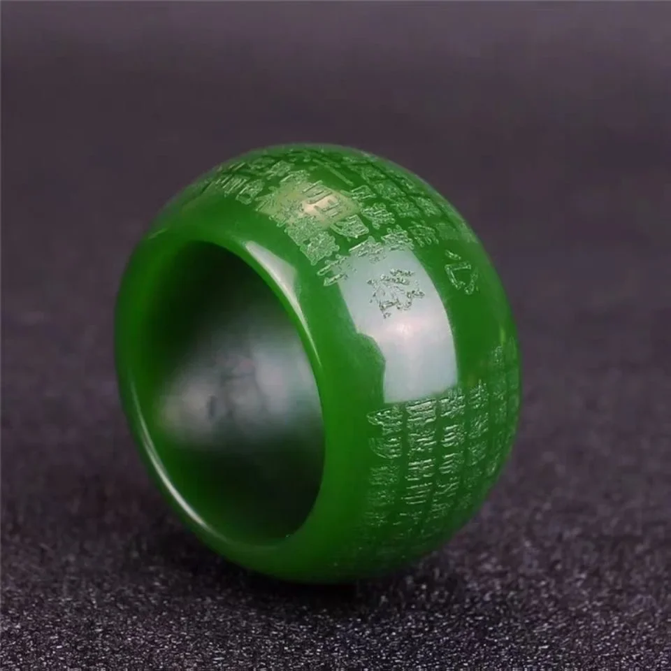 Trend Women Fashion - Bague en jade vert naturel de