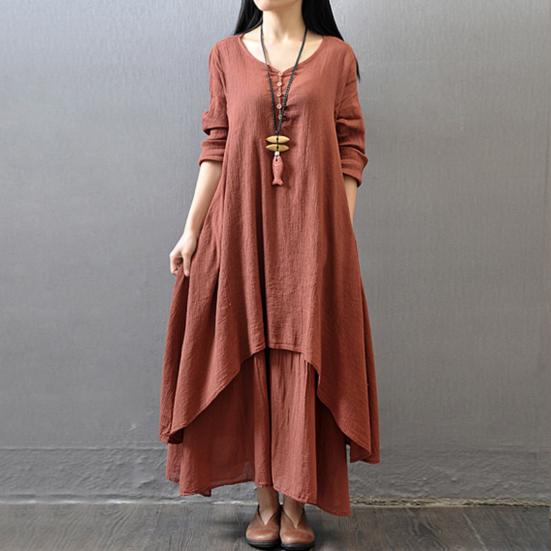 Women Fashion Kurti - Robe Maxi à Manches sulfpour Femme,