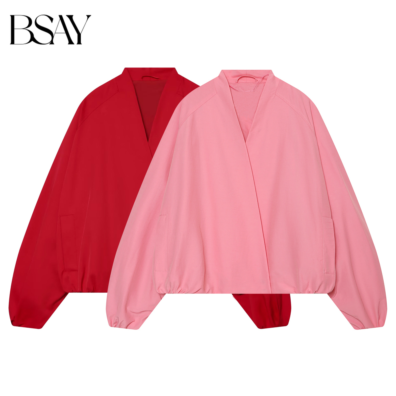 Women'S Fashion Bomber Jacket - BSAY Blouson Bomber Court Ample pour