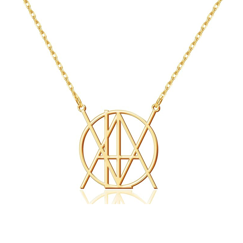 Women Fashion Logo Design - Collier avec nom et logo personnalisé,