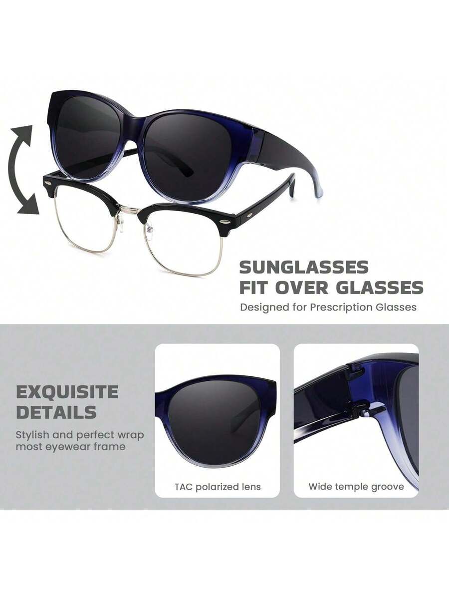 Women Fashion Over 60 - HYCHIC Lunettes de soleil polarisées surdimensionnées