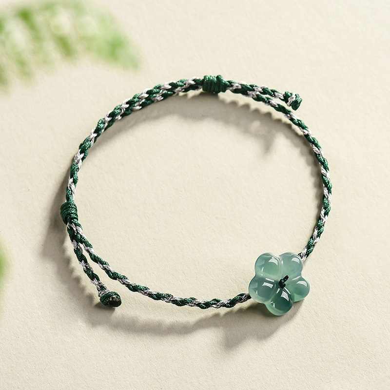 Women'S Fashion - Bracelet à fleurs en jadéite birmane,