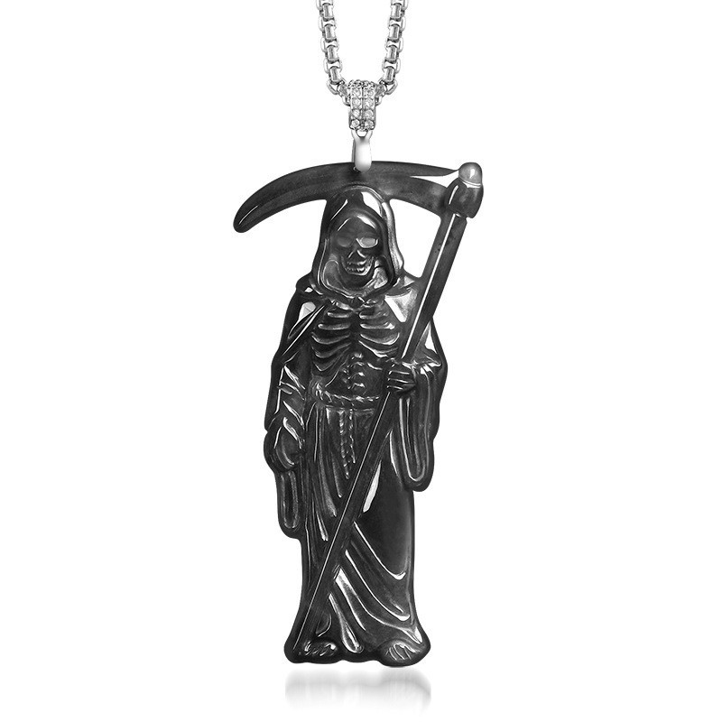 Women'S Fashion - Collier pendentif Grim Reaper en jadéite