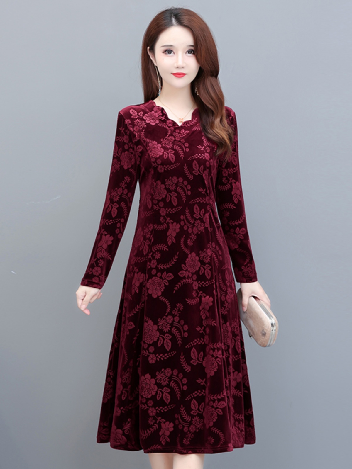 Robe élégante en velours à man - Women Fashion Over 60 avis et prix