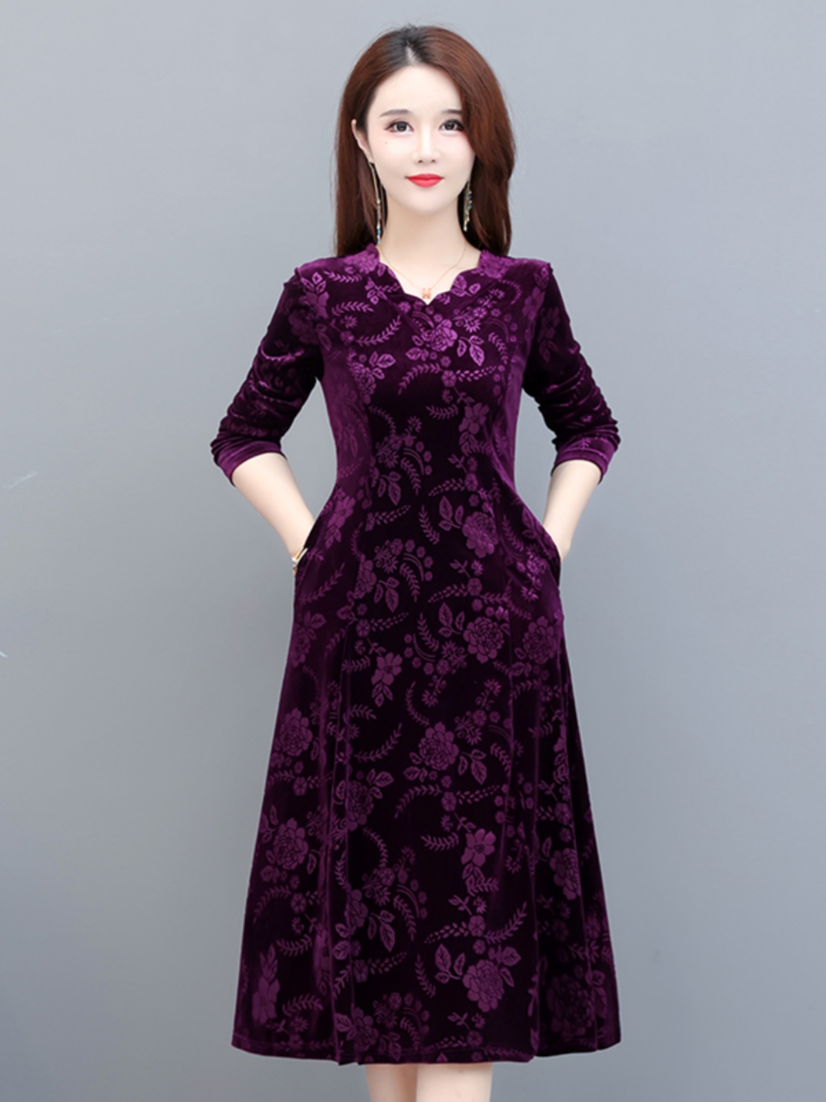 Robe élégante en velours à man - Women Fashion Over 60 avis et prix