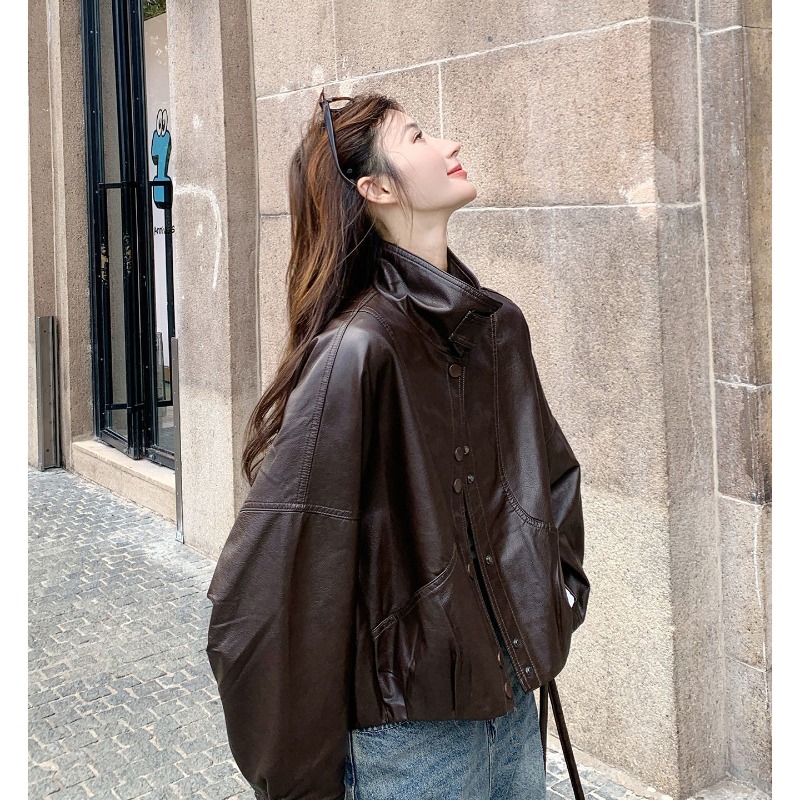 Vestes en cuir vintage pour fe - Women'S Fashion Bomber Jacket avis et prix