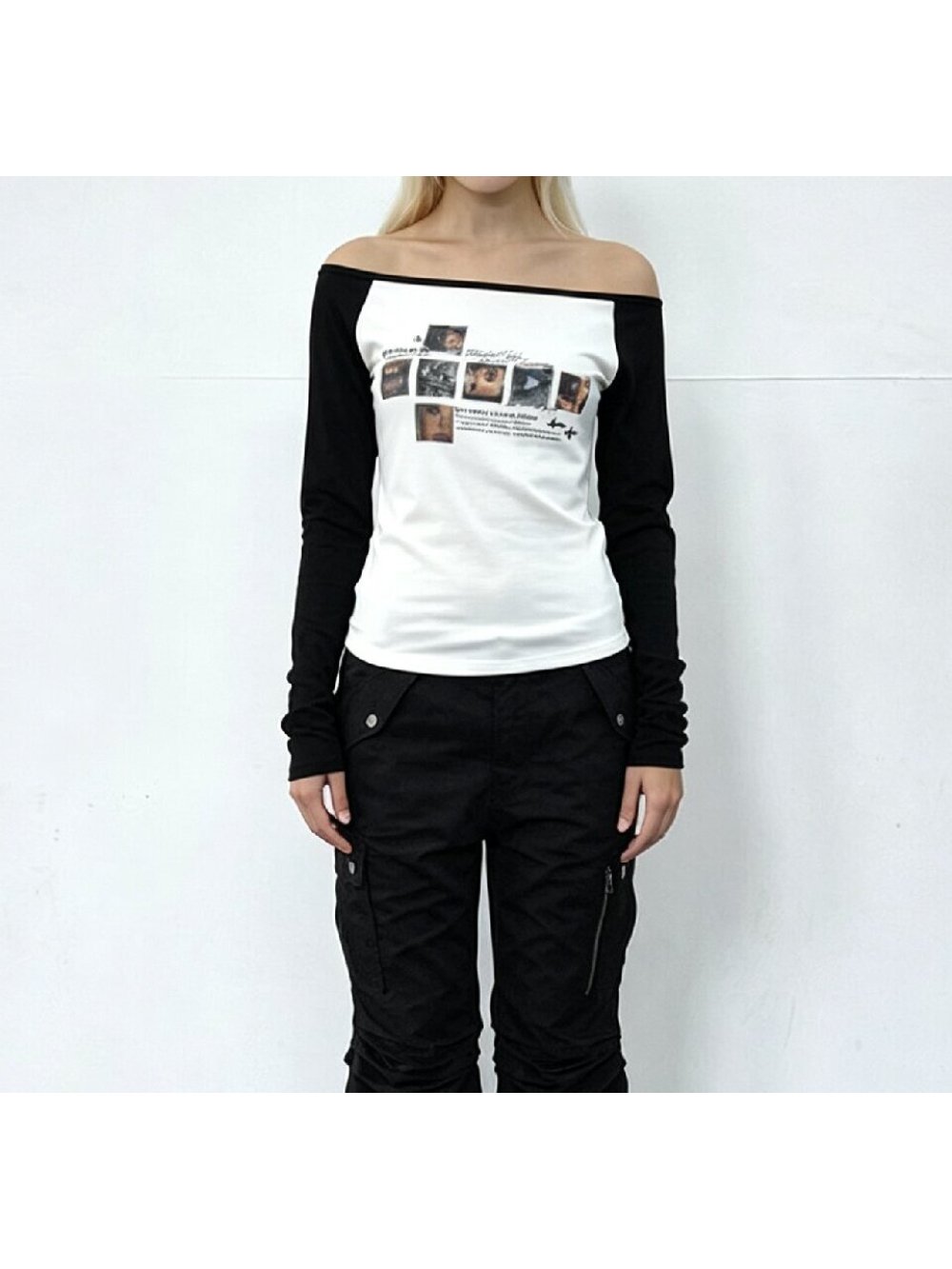 Nouveau portrait punk rétro au - Off Shoulder Top avis et prix