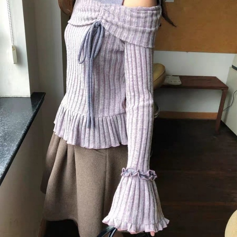Haut à manches longues pour fe - Off Shoulder Top avis et prix