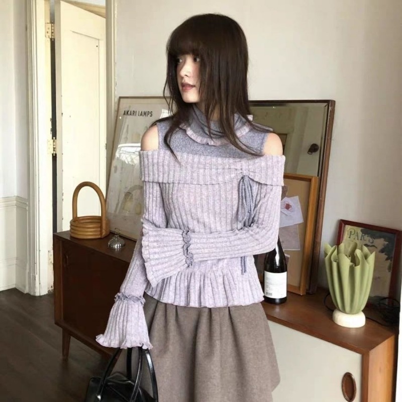 Haut à manches longues pour fe - Off Shoulder Top avis et prix