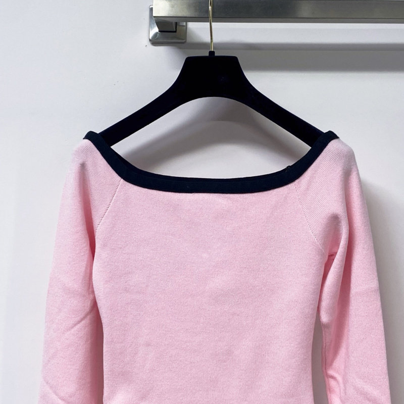 Haut en maille ajusté à manche - Off Shoulder Top avis et prix