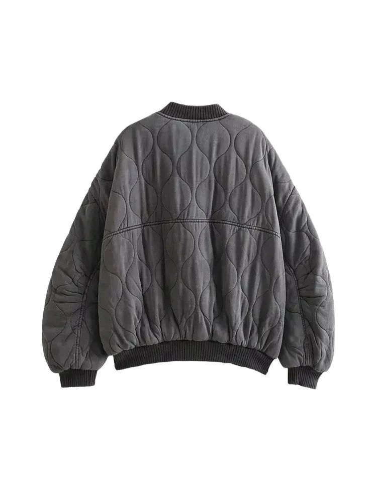 Femmes mode surdimensionné épa - Women'S Fashion Quilted Jacket avis et prix