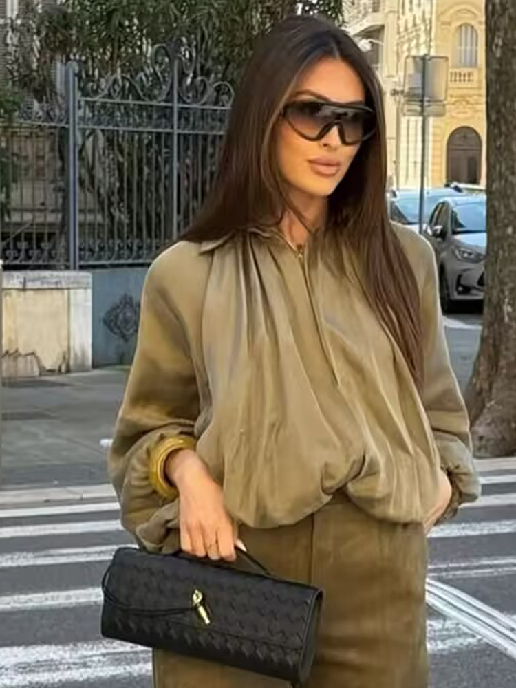 Vestes bomber froncées SLTNX p - Women'S Fashion Bomber Jacket avis et prix